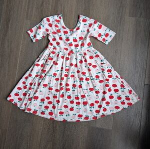 Hanna Andersson Apples Skater Dress Sz 10yrs